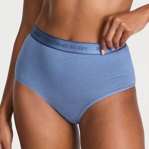 Victoria's Secret Logo Cotton Modern Brief Panty Moonlight Blue XL NEW